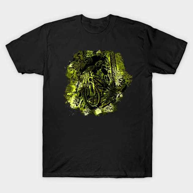 Downhill Rush (yellow) T-Shirt by Birding_by_Design